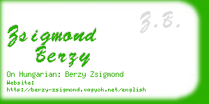 zsigmond berzy business card